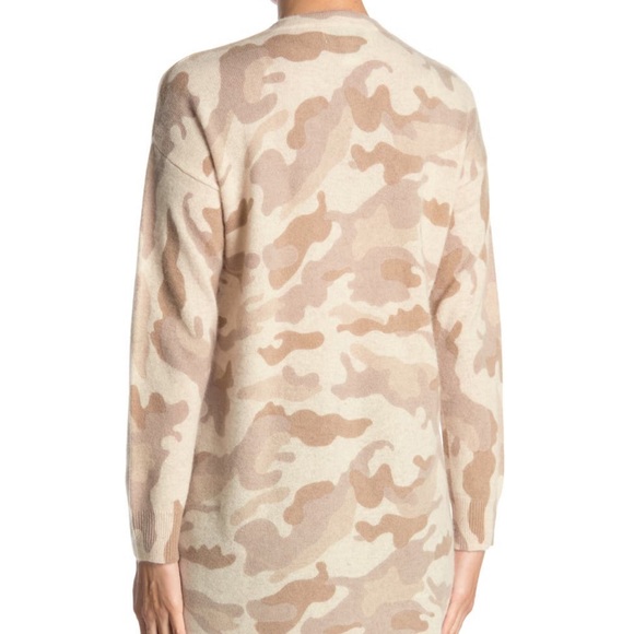 Magaschoni Camo Open Front Long Cashmere cardigan. - Picture 2 of 4